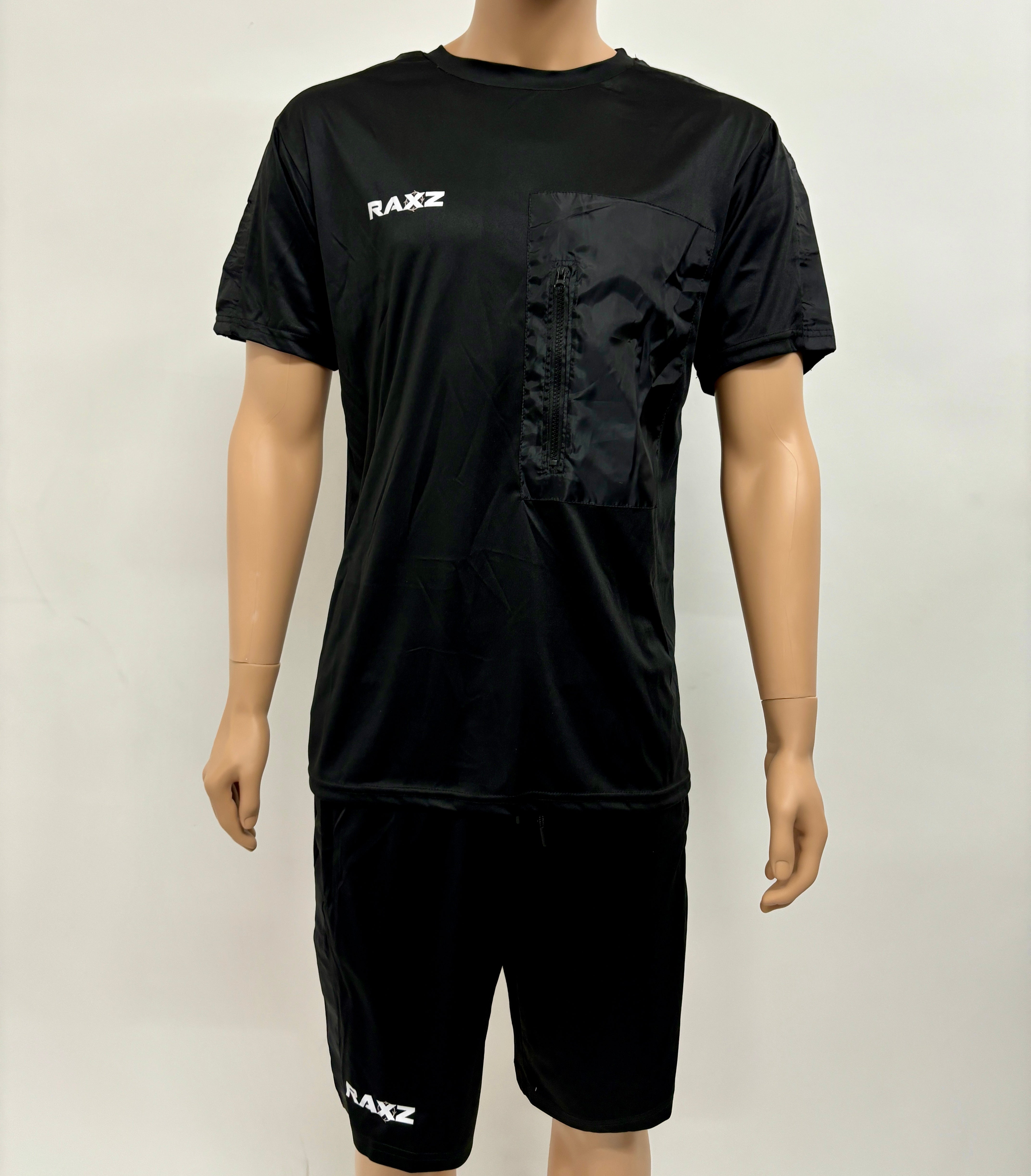 Short set black (front zip)